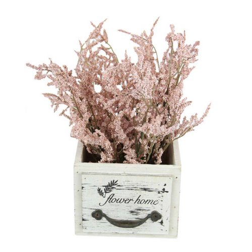 Pink Artificial Potted Plant Home Sweet Home Draw 10x12cm 1pce