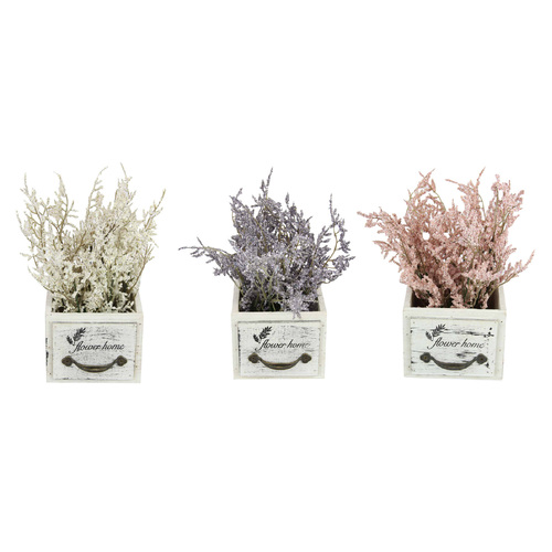 3pce Artificial Potted Plants Home Sweet Home Draw 10x12cm