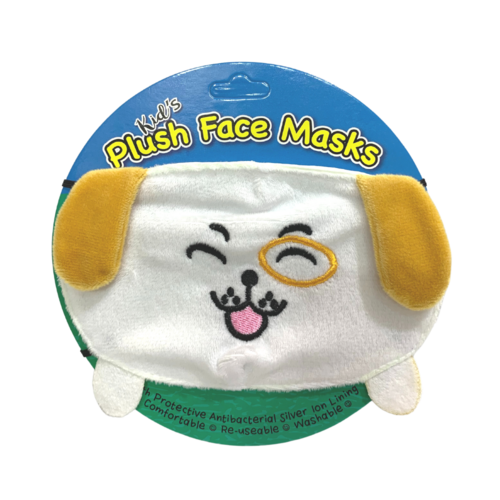 Children's Kids Size Face Mask Plush Material Puppy Dog Reusable & Washable