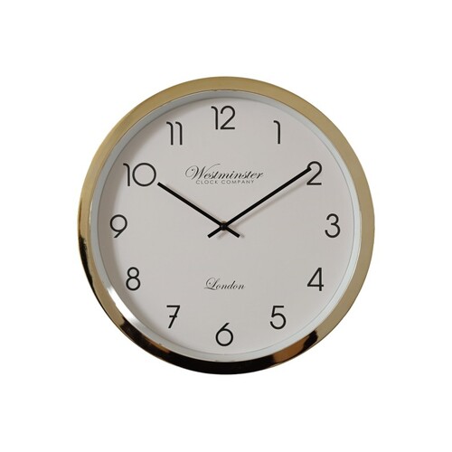 34cm Gold Frame Wall Clock, Modern Style Home Westminster