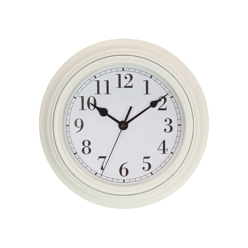 23cm Clock Cream Simple & Small Easy Hang Office or Home Wall Art