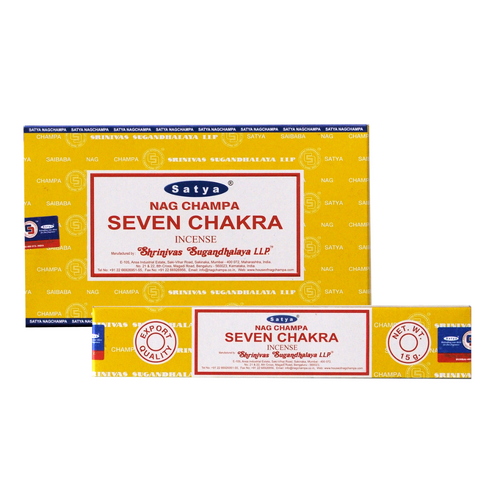 Satya 72 Incense Sticks Seven Chakra Scented Bulk Pack
