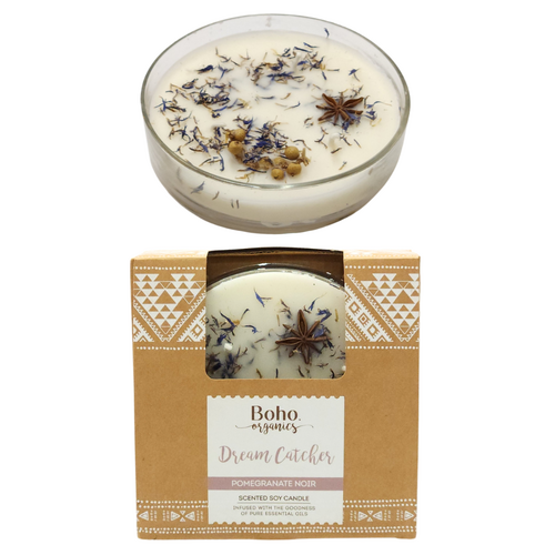 Soy Candle with Natural Flora Scented Pomegranate Noir Triple Wick 200g 13cm 1pce