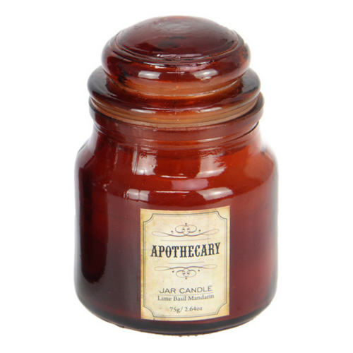 Apothecary Glass Candle Small 9cm 75g Lime Basil Mandarin Scented
