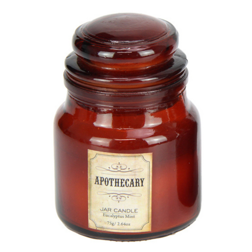 Apothecary Glass Candle Small 9cm 75g Eucalyptus & Mint Scented