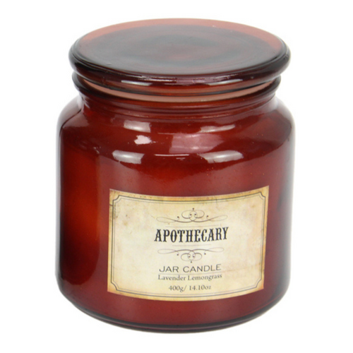 Apothecary Glass Candle Large 11cm 400g Lavender & Lemongrass Scented