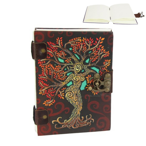 Journal Antique Paper Tree of Life Coptic Bind Leather 20x15cm/ 8x6" 1pce 