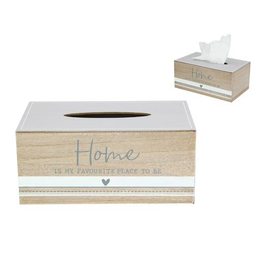 Tissue Box Home Design Grey & Natural Colour 25cm Table Decor