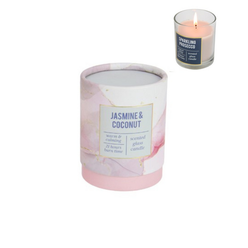 150g Marble Look Candle - Jasmine & Coconut Scented Soy Candle