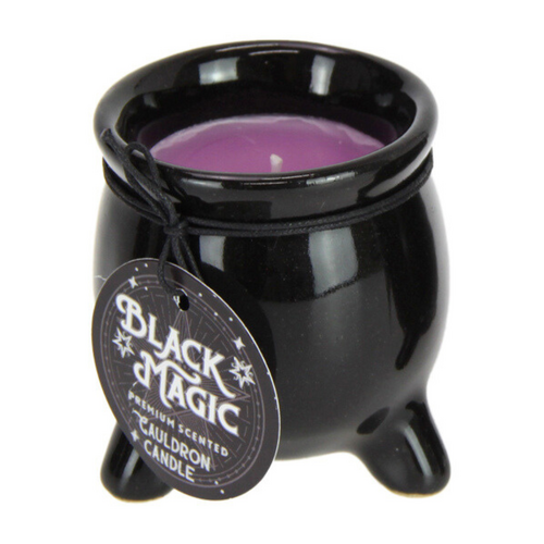 Black Magic Cauldron Scented Candle Purple Wax Lavender & Rosemary 100g