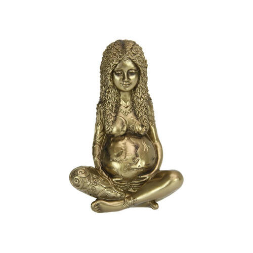 19cm Gold Mother Earth Figurine Statue Zen Meditation