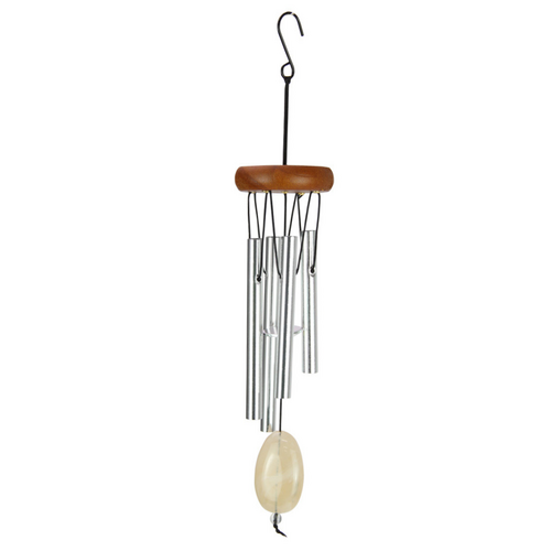 Gemstone Wind Chime Yellow Sail High Zen Pitch Wooden Top 23cm