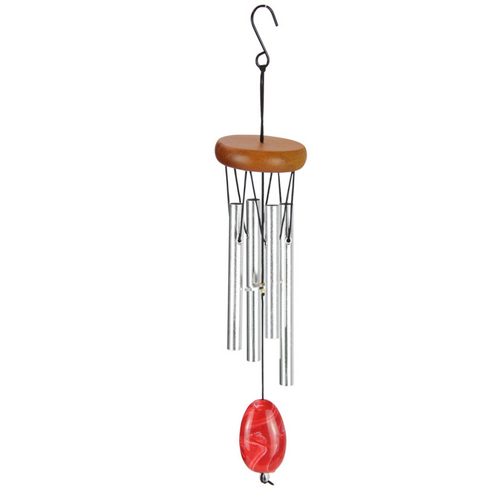 Gemstone Wind Chime Red Sail High Zen Pitch Wooden Top 23cm