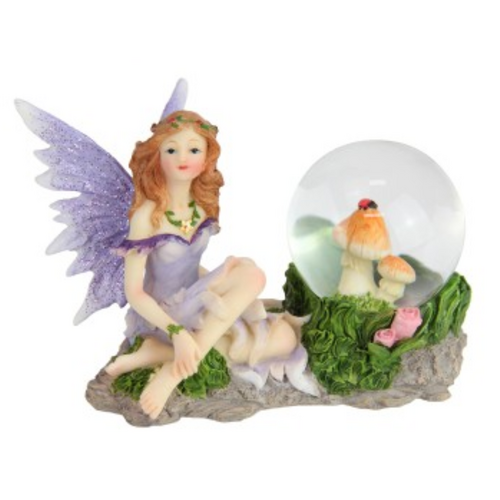 Fairy Waterball Snow Globe Sitting Purple Theme 10cm 1pce