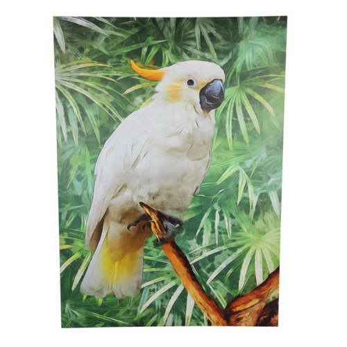 Canvas Print Tropical Bird in Forest Cockatoo 50x70cm on Frame Ready to Hang