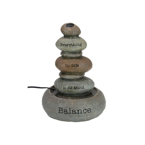 Cairn Rock Water Fountain with Inspirational Wording 35cm AU Plugin Pump