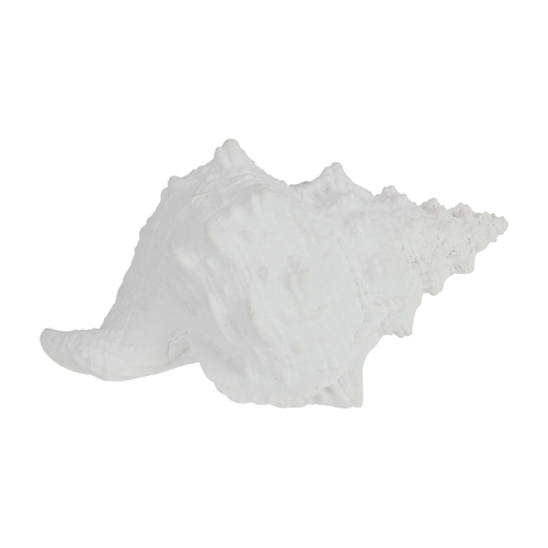 19cm White Shell Knobbed Whelk Beach Decoration Piece Resin Artificial 1pce