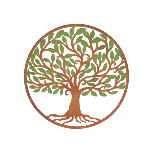 60cm Coloured Tree of Life Wall Art - Metal Decorative Hanging Decor