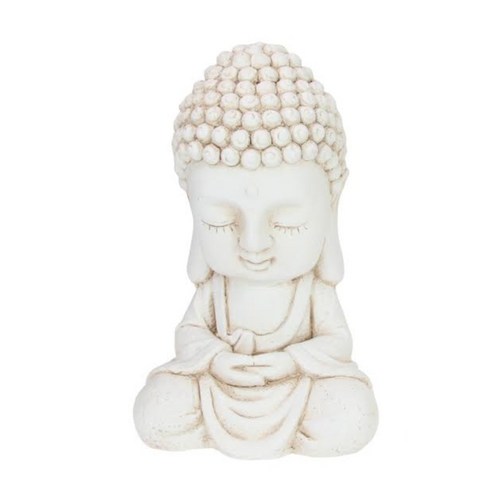 34cm Cream Buddha Statue Hands In Lap Meditating Ornament