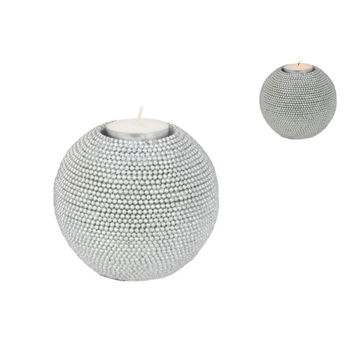 9cm Silver Ball Tea light Holder, Decorative Candle Holder for Home Decor