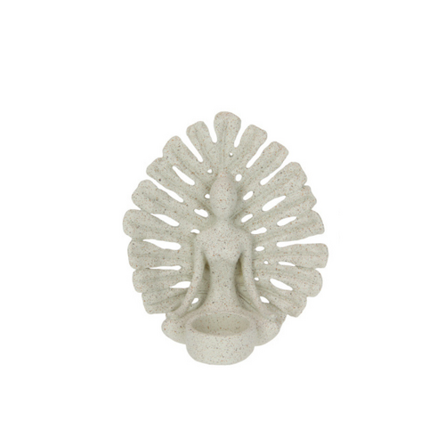 16cm Coral Yoga Lady in Meditating Pose, Peaceful Home Decor Figurine