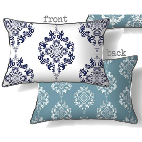 30x50cm Hamptons Style Double-Sided Cushion - Green Decorative Pillow