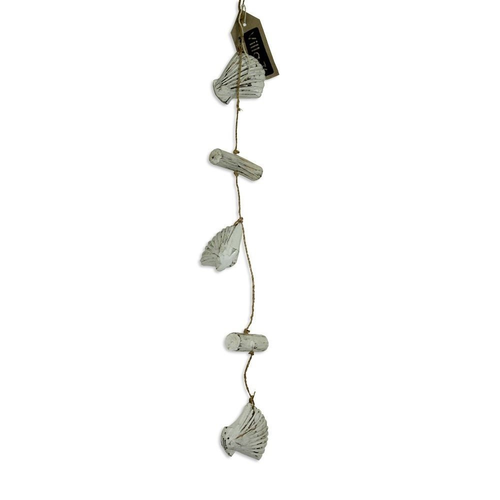 55cm Wooden Hanging  Sea Shell Nest of 3 Hand Carved Beach Theme