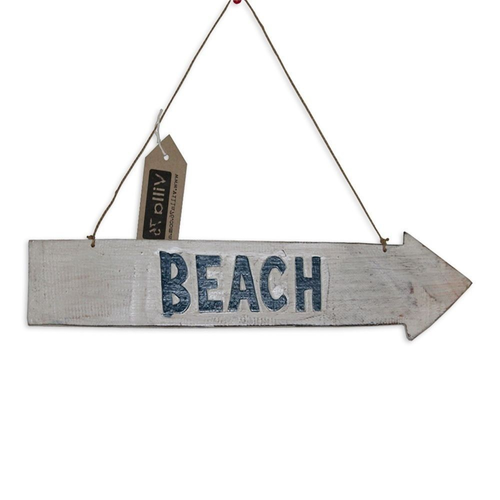 40cm ÛÏBeach۝ Hanging Arrow Sign / Plaque, Beach Theme Double Sided Directional