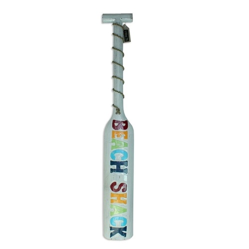 100cm Beach Themed Wooden Rowing Oar White & Coloured Wash, ÛÏBeach Shack۝ Words