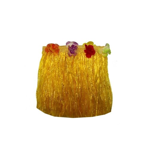 30cm Yellow Small Hawaiian Kids Hula Skirt Flower Theming