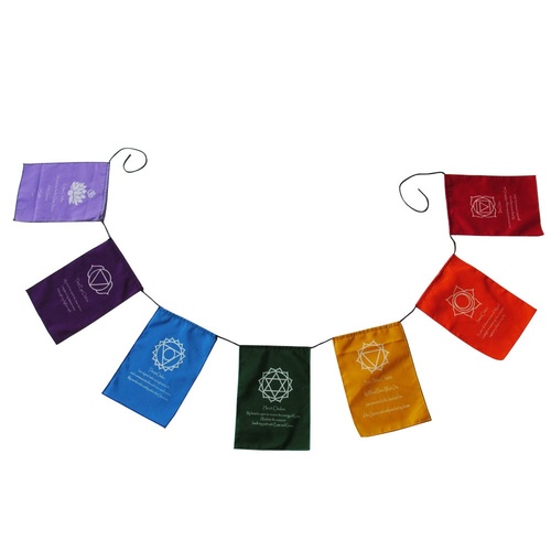 150CM Chakra Bunting Flag Set Bight Colours with Different Coloured Flags great for Yoga