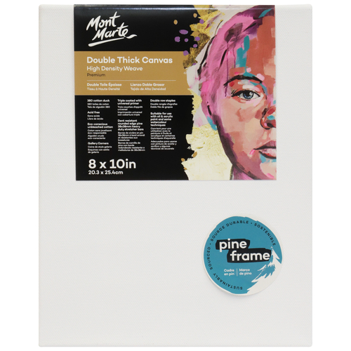Mont Marte Canvas 20cm x 25cm Double Thick Premium Stretched Frame 8x10in"