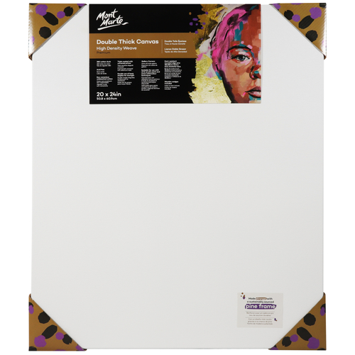 Mont Marte Canvas 50cm x 60cm Double Thick Premium Stretched Frame 20x24in"