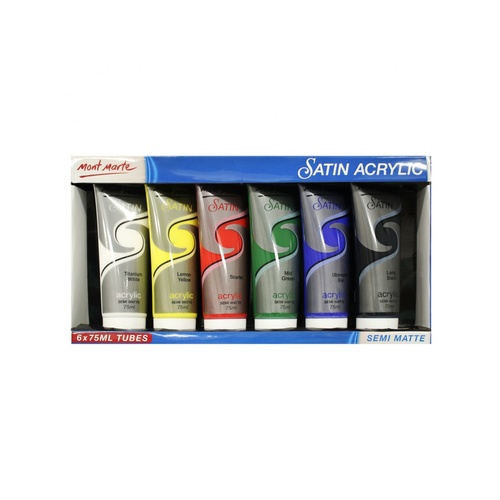 Mont Marte Silver Series Primary Acrylics 75ml 6pce