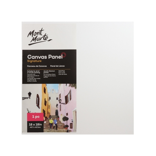 Mont Marte Canvas Panel 45cm Square Wrapped Canvas Art Board 18x18in" White