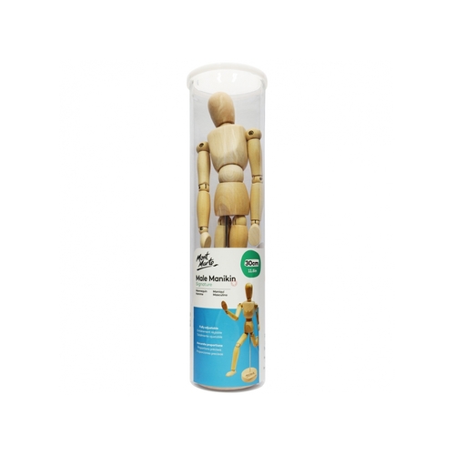 Mont Marte Art Mannekin/Manikin Male 30cm Wooden on Stand, Mannequin