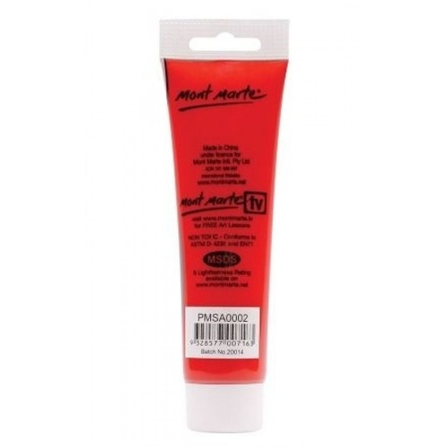 Mont Marte Silver Series Satin Acrylic 100ml - Scarlet Colour Art Supplies for Painting 