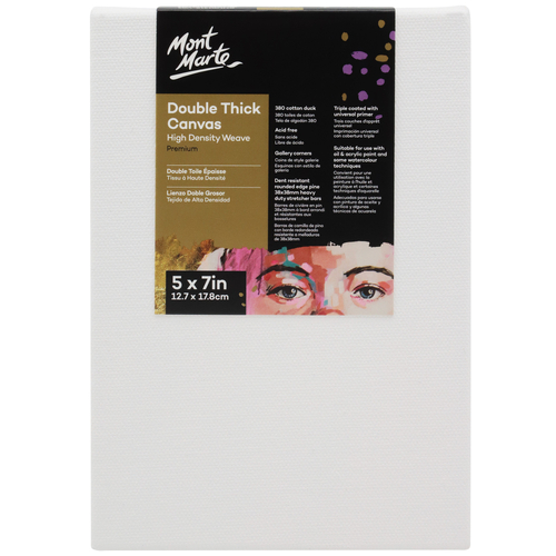 Mont Marte Canvas 12cm x 17cm Double Thick Premium Small Stretched Frame 5x7in"