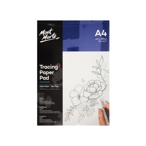 Mont Marte Tracing Paper Pad A4, 40 Sheets, Overlays, Design, Tattooist Work