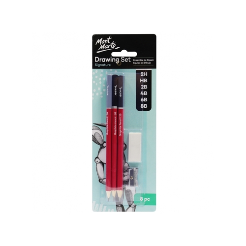 Mont Marte Drawing Set 8pce Includes Rubber and Eraser Artist Gift