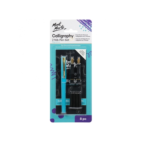 Mont Marte 2 Nib Calligraphy Cartridge Pen for Signature Handwriting Practice