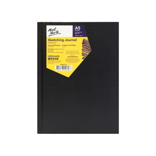 Mont Marte Sketching Journal Textured Finish A5 Portrait, Artist Drawing Gift Book