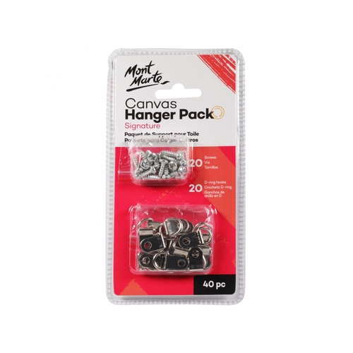 Mont Marte Canvas Hanger Pack 20pce Screws & 20pce D-Ring Hooks