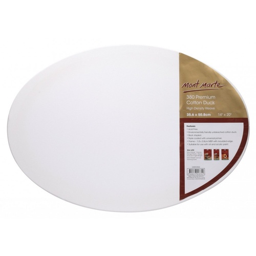 Mont Marte Canvas 35cm x 50cm Oval Double Thick Premium Stretched Frame 14x20in"