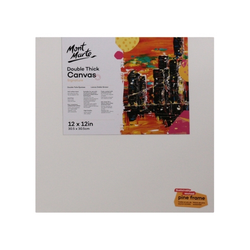 Mont Marte Canvas 30cm Square Double Thick Studio Stretched Frame 12x12in"
