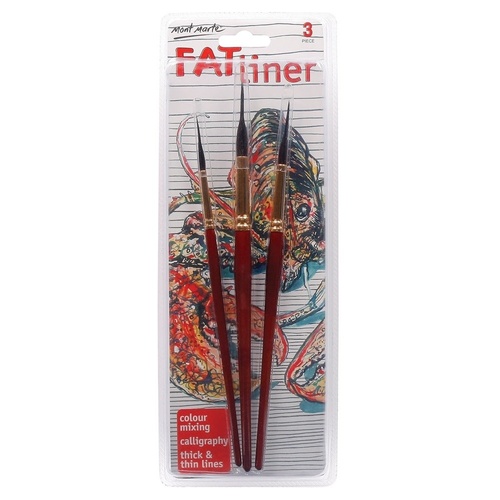Mont Marte Fat Liner Brush Set Taklon/Squirrel 16, 10, 6