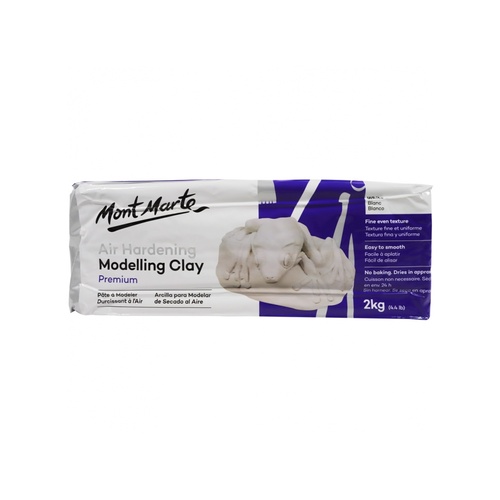 Mont Marte Air Hardening Modelling Clay White Bulk 2kg for Pottery & Sculpting