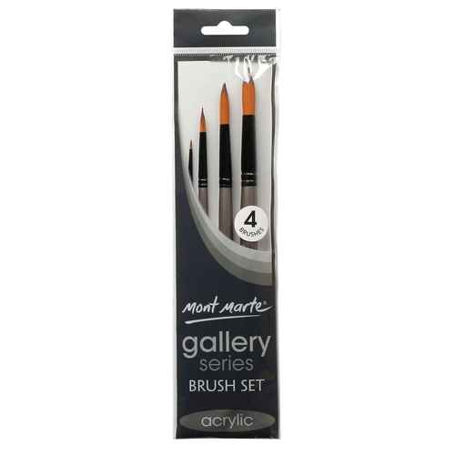 Mont Marte Gallery Series Brush Set Acrylic 4pce  