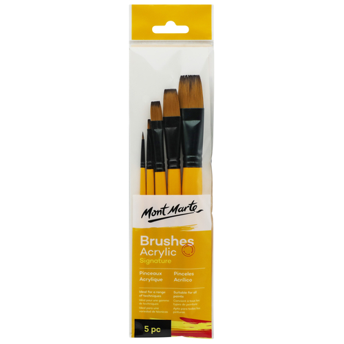 Mont Marte Gallery Series Brush Set Acrylic 5pce  