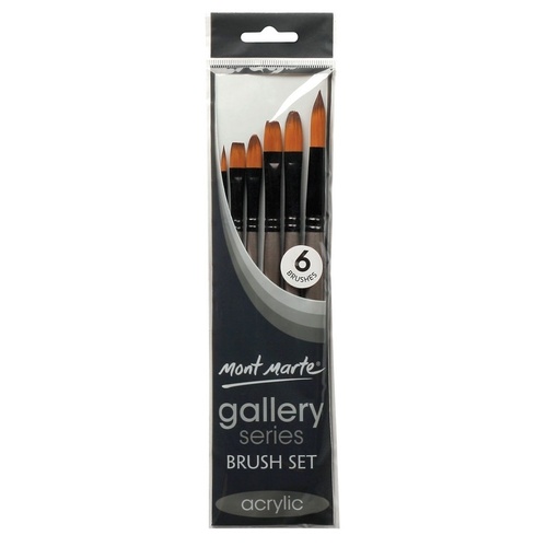 Mont Marte Gallery Series Brush Set Acrylic 6pce